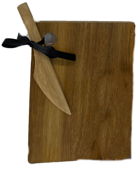 Bamboo Board and Cheese Knife