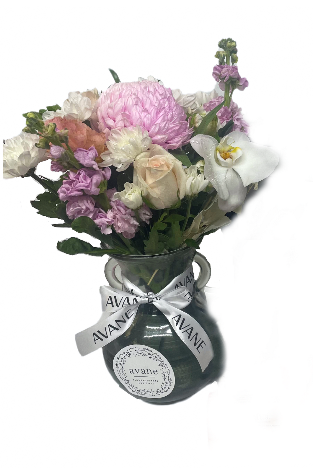 Posy of Seasonal Blooms in a Glass Vase